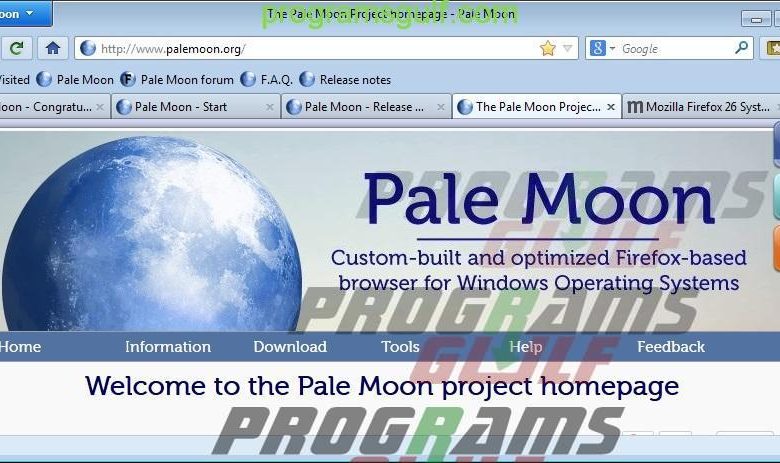 متصفح بال مون pale moon browser