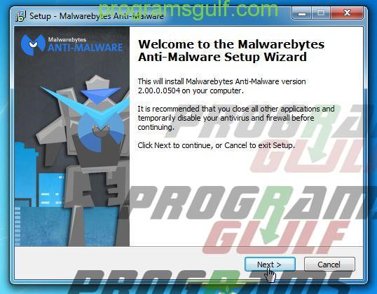 تثبيت برنامج anti-malwarebytes