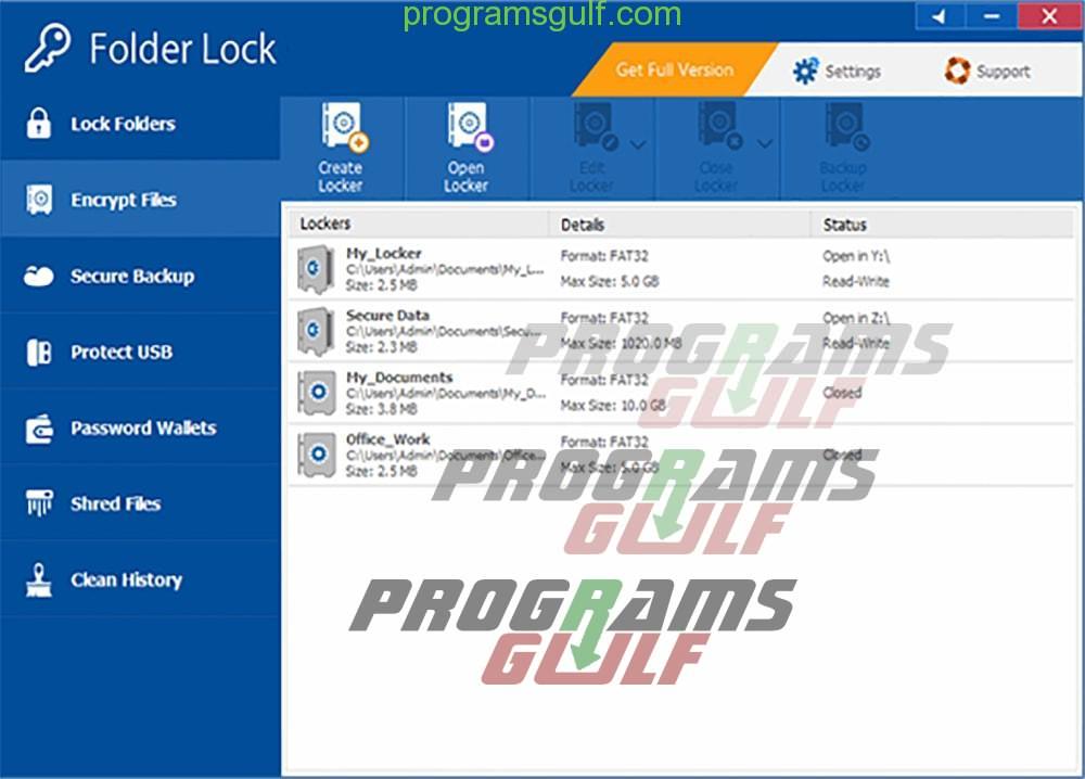 برنامج قفل وتشفير وإخفاء المجلدات Folder Lock