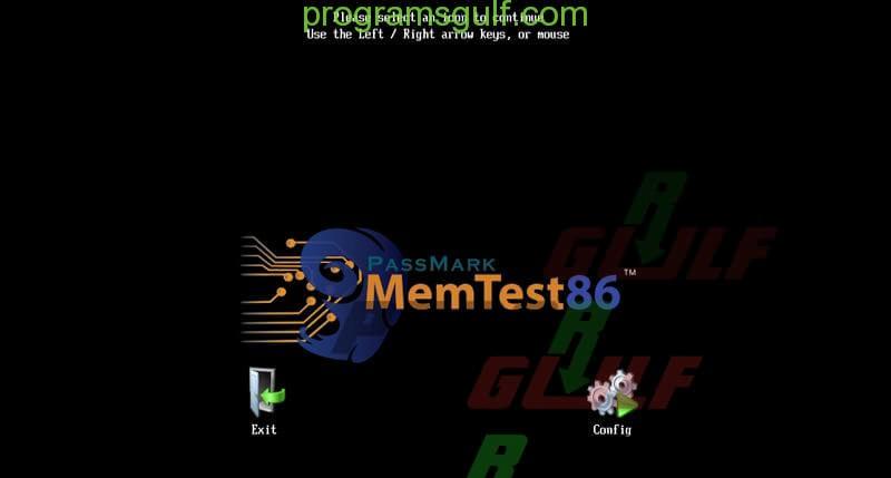 واجهة بدء برنامج Memtest86