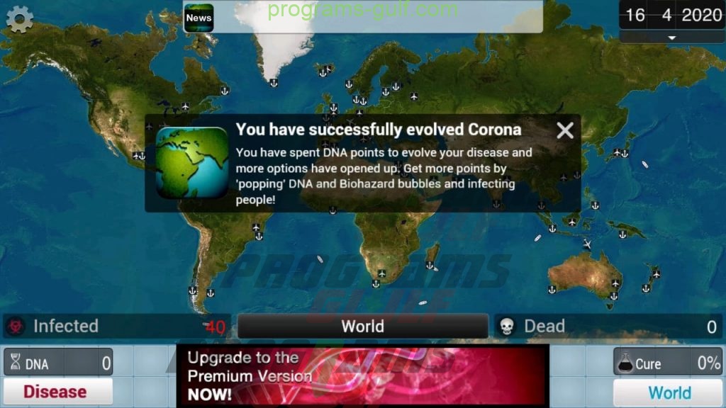 لعبة فيروس كرونا plague inc